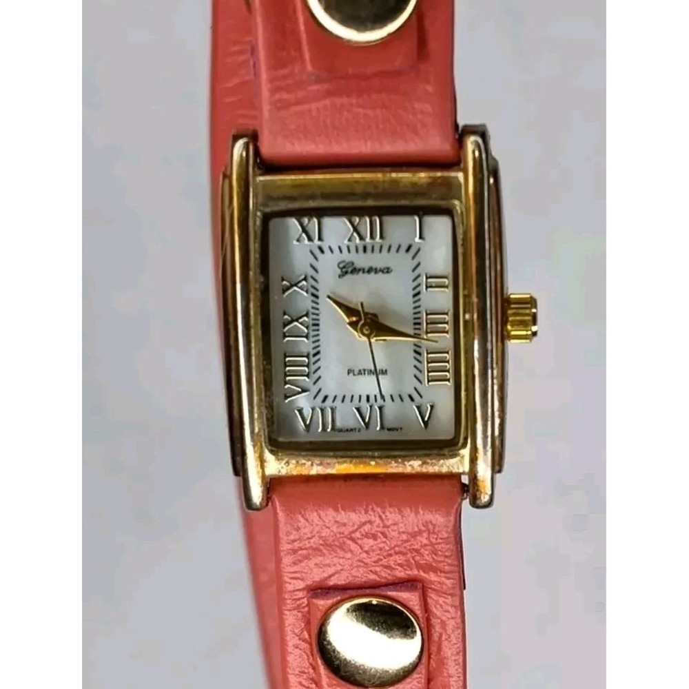 Geneva Platinum Women Watch Pink‎ Long Strap Wrap Nailheads  SEE B44.1GA1493 - Picture 2 of 10